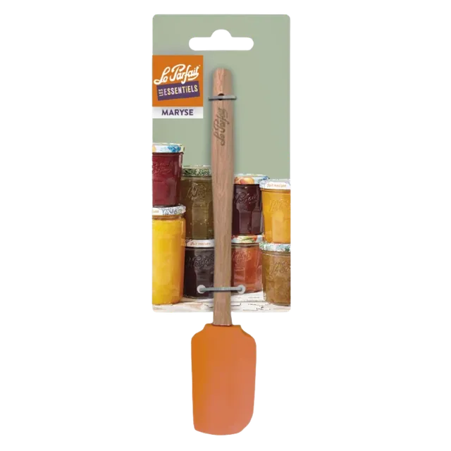 le-parfait-maryse-spatule-silicone-orange-et-h-tre-26-5-cm-p-tisserie-et-cuisson image 1