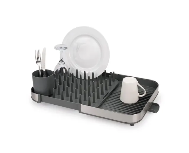 joseph-joseph-duo-gouttoir-vaisselle-extensible-en-acier-inoxydable-avec-porte-c image 1
