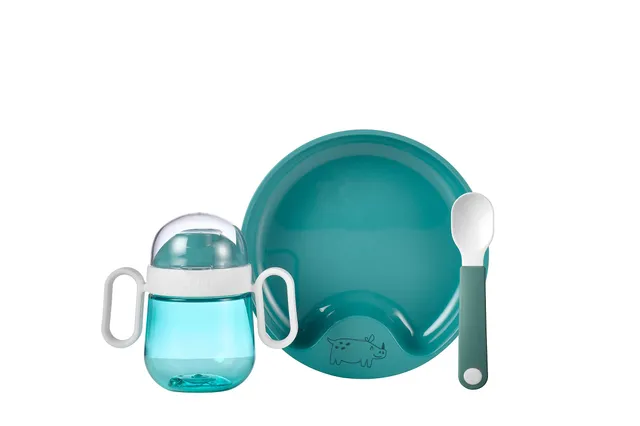 mepal-mio-ensemble-de-vaisselle-b-b-3-pi-ces-tasse-bec-tanche-200-ml-assiette-d- image 1