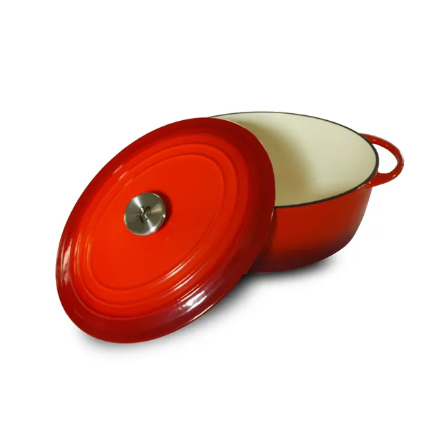 le-parfait-cocotte-ovale-en-fonte-maill-e-rouge-5-l-avec-couvercle-tous-feux-don image 1