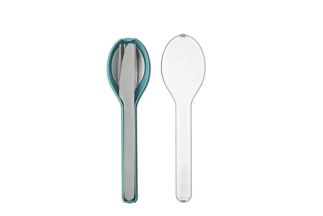 mepal-set-de-couverts-ellipse-3-pi-ces-nordic-green-couteau-fourchette-et-cuill- image 1