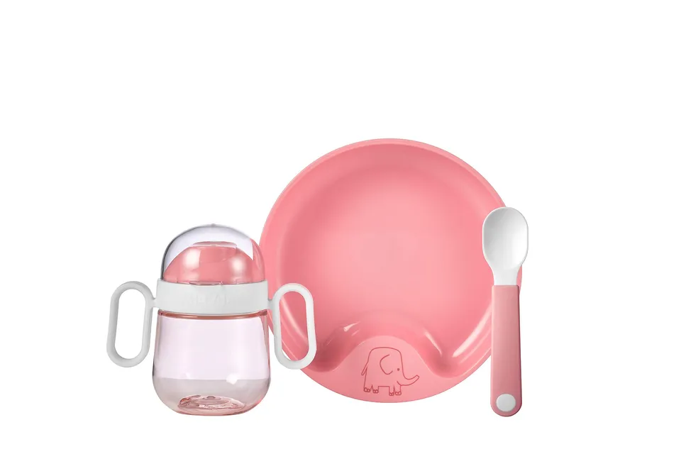 mepal-mio-ensemble-de-vaisselle-b-b-3-pi-ces-deep-pink-tasse-bec-tanche-200-ml-a image 1