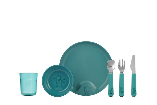 mepal-mio-ensemble-de-vaisselle-enfant-6-pi-ces-couverts-verre-assiette-et-bol-s image 1