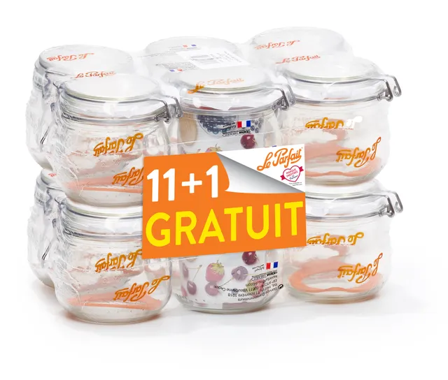 le-parfait-promo-pack-bocaux-super-0-5-l-12-bocaux-en-verre-11-1-offert-pour-con image 1