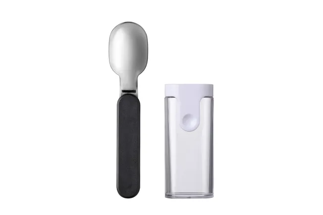 mepal-ellipse-cuill-re-pliante-de-voyage-en-acier-inoxydable-avec-tui-nordic-bla image 1
