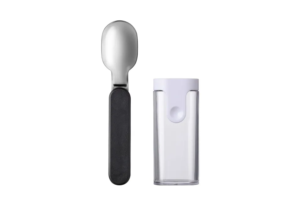 mepal-ellipse-cuill-re-pliante-de-voyage-en-acier-inoxydable-avec-tui-nordic-bla image 1