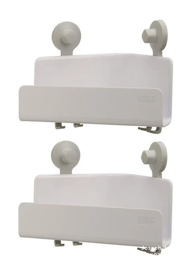 joseph-joseph-easystore-lot-de-2-paniers-de-douche-d-angle-auto-drainants-blancs image 1
