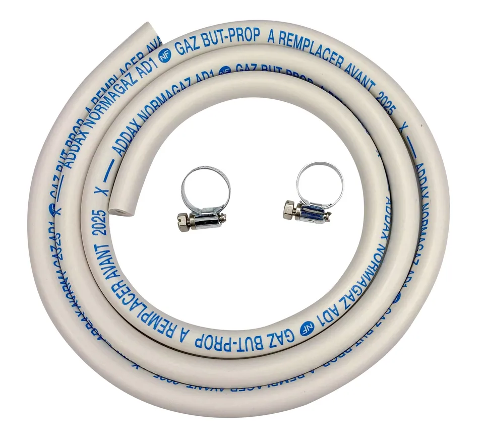 le-parfait-tuyau-gaz-flexible-raccord-embout-150-cm-caoutchouc-blanc-xp-d-36-110 image 1