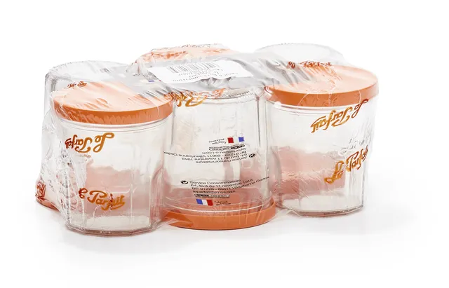 le-parfait-set-de-6-pots-confiture-en-verre-orange-avec-couvercles-plastiques image 1