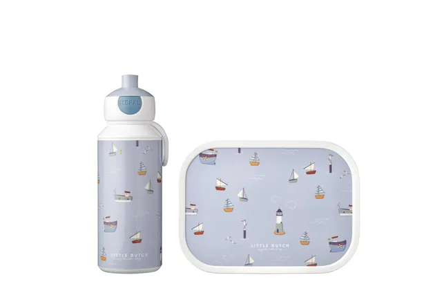 mepal-campus-set-d-jeuner-enfant-sailors-bay-bouteille-pop-up-400-ml-panier-repa image 1