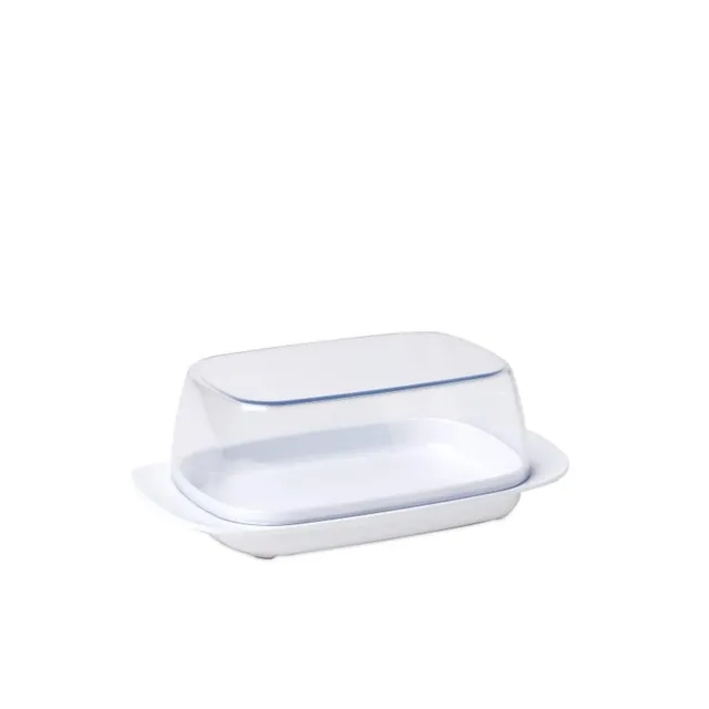 mepal-beurrier-blanc-pour-250-g-de-beurre-avec-couvercle-transparent-format-port image 1