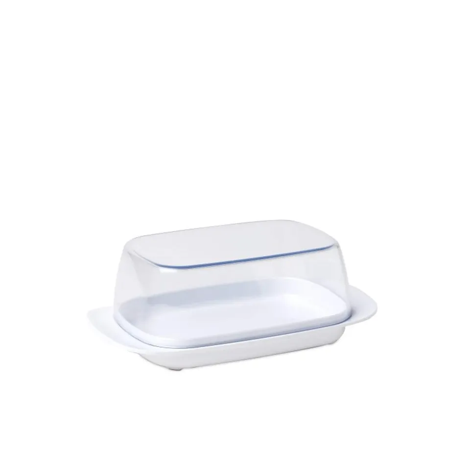 mepal-beurrier-blanc-pour-250-g-de-beurre-avec-couvercle-transparent-format-port image 1