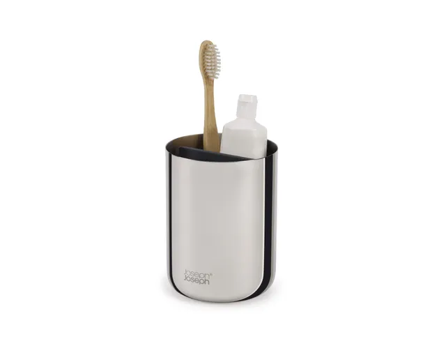 joseph-joseph-easystore-porte-brosse-dents-acier-inoxydable-poli-rangement-salle image 1