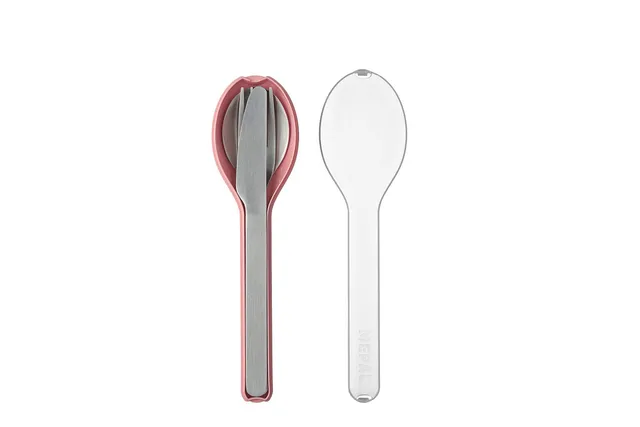 mepal-ellipse-set-de-couverts-3-pi-ces-nordic-pink-couteau-fourchette-cuill-re-e image 1