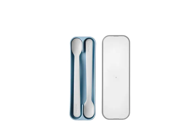 mepal-mio-set-de-2-cuill-res-b-b-longues-nourrir-light-blue-avec-tui-de-rangemen image 1