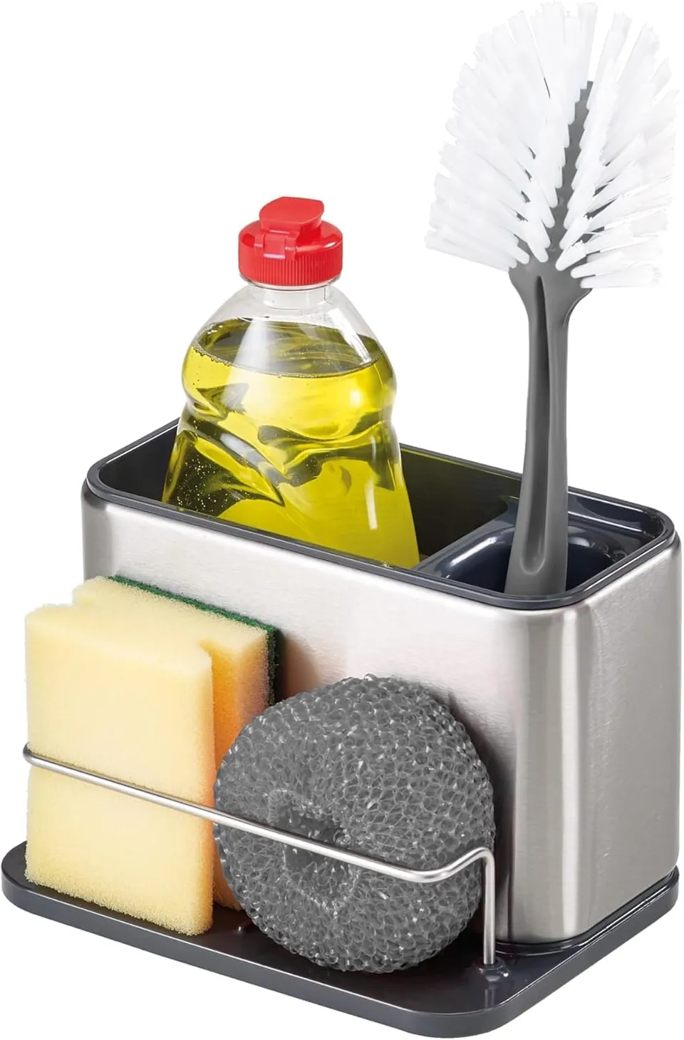 joseph-joseph-surface-organiseur-d-vier-en-acier-inoxydable-avec-porte-ponge-sup image 1