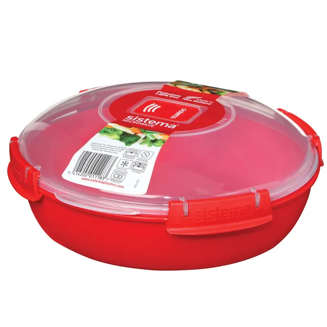 sistema-microwave-round-cuiseur-vapeur-micro-ondes-1-3-l-rouge-transparent-sans- image 1