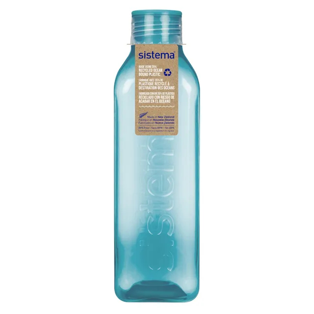 sistema-bouteille-d-eau-carr-e-1-litre-sans-bpa-avec-bouchon-tanche-et-bords-ant image 1