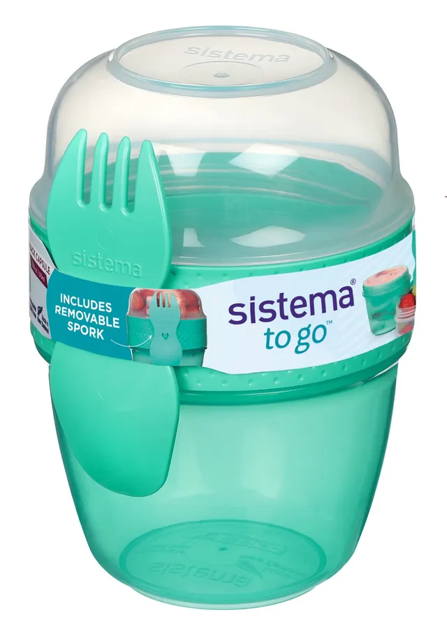 sistema-snack-capsule-to-go-515-ml-bo-te-en-cas-2-compartiments-avec-cuill-re-fo image 1
