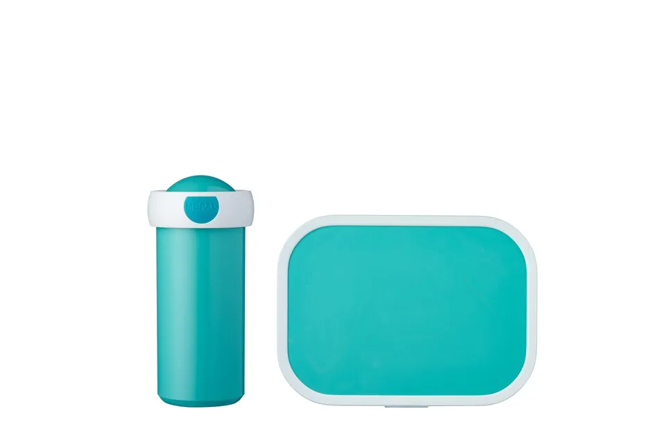 mepal-campus-set-d-jeuner-enfants-turquoise-gourde-tasse-300-ml-panier-repas-750 image 1