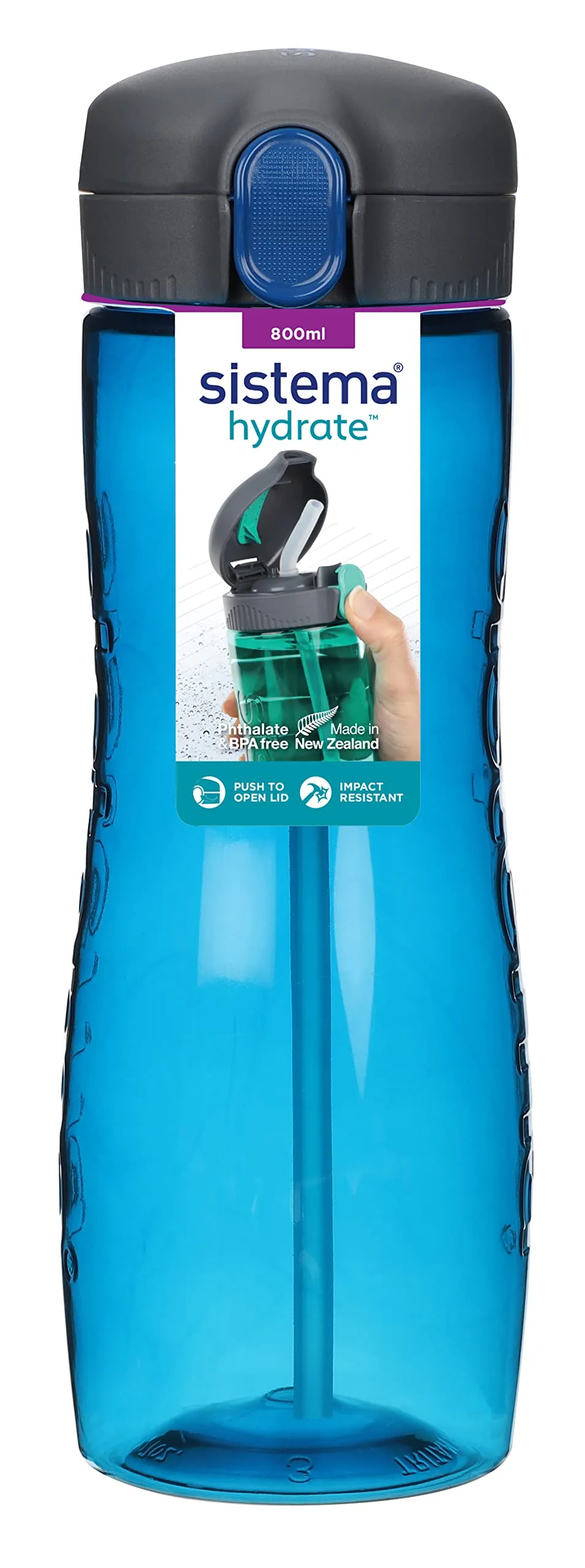 sistema-hydrate-quick-flip-800-ml-gourde-sans-bpa-avec-paille-et-capuchon-rabatt image 1