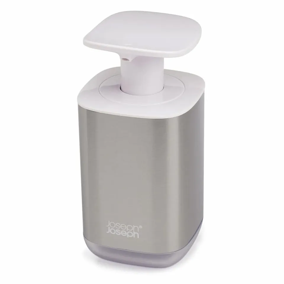 joseph-joseph-presto-distributeur-de-savon-pompe-large-350-ml-blanc-acier-inoxyd image 1