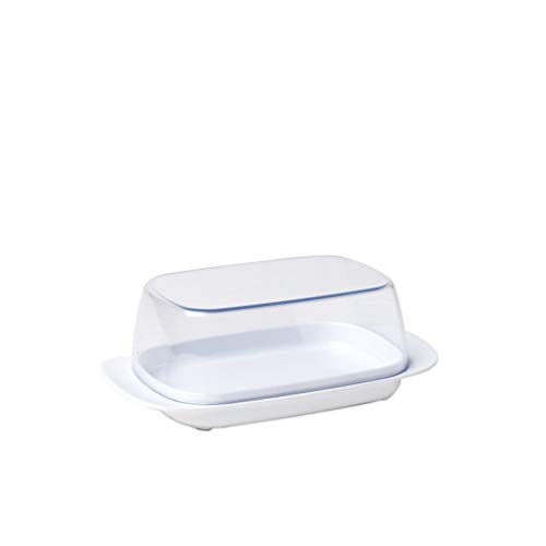 mepal-beurrier-blanc-pour-250-g-de-beurre-avec-couvercle-transparent-format-port image 3