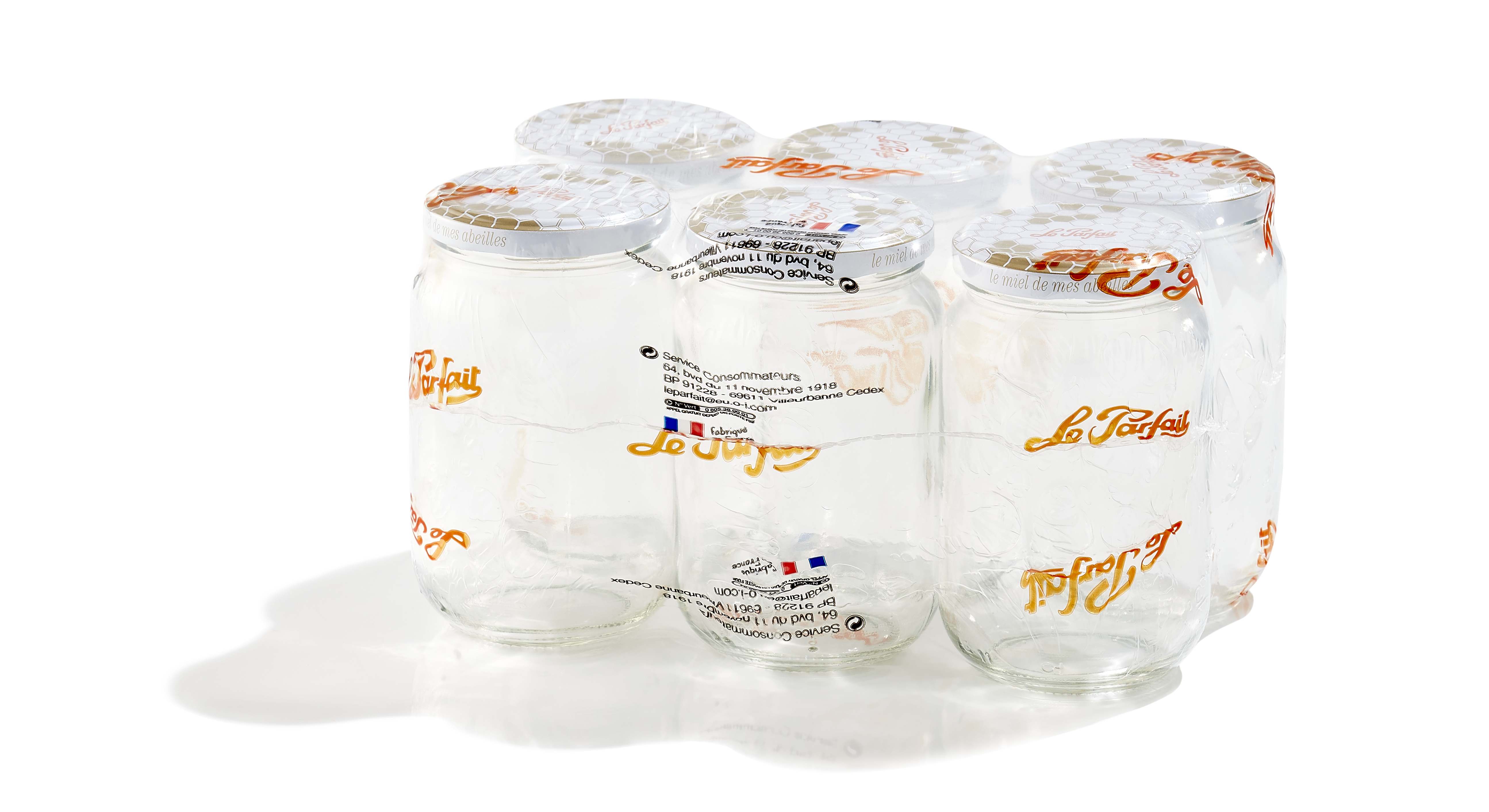 le-parfait-pot-miel-set-de-6-pots-en-verre-avec-capsules-m-talliques-212-385-750 image 1