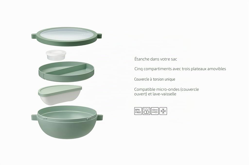 mepal-vita-bol-bento-tanche-1500-ml-avec-5-plateaux-compartiments-nordic-blue image 2