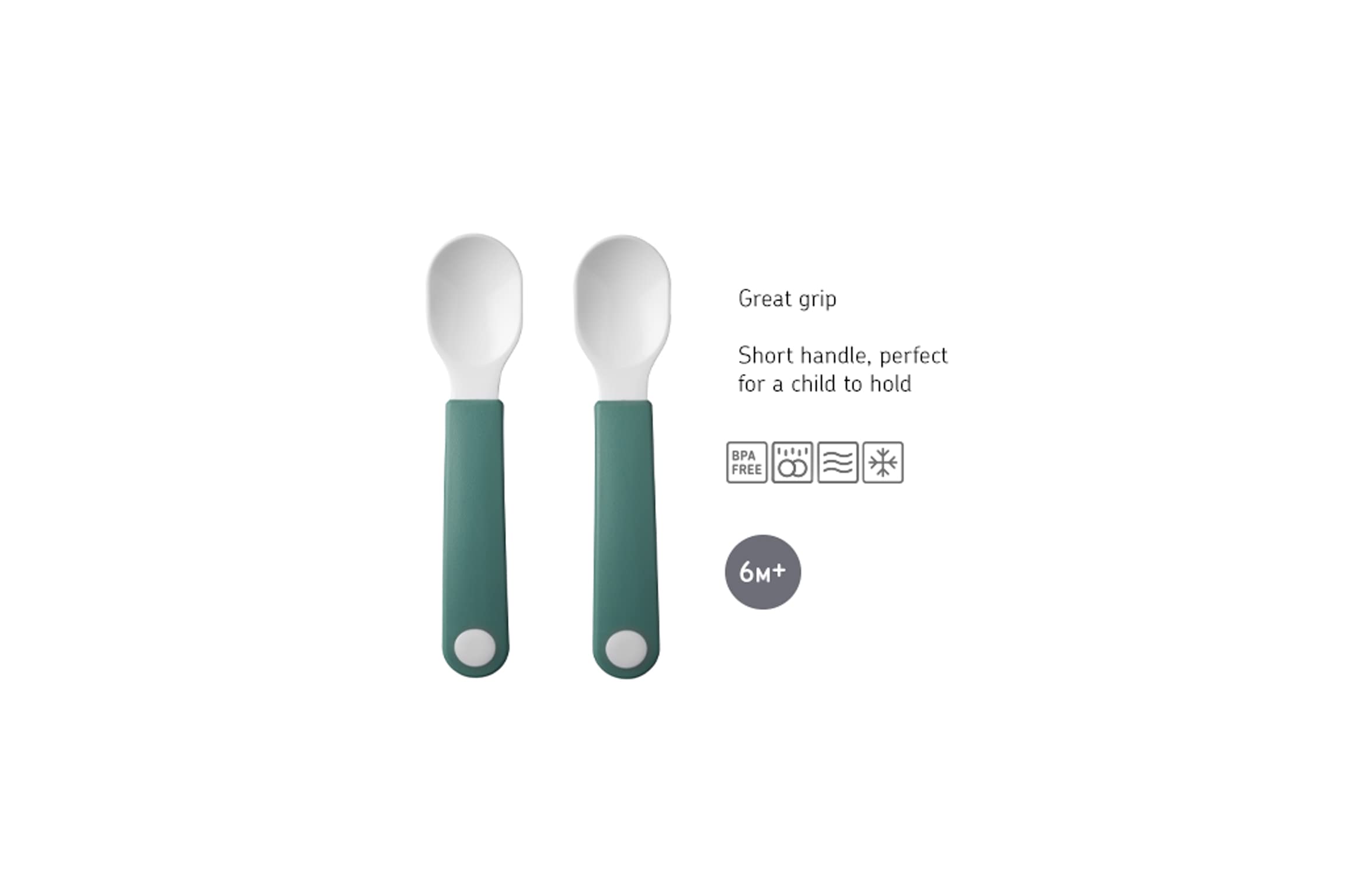 mepal-mio-set-de-2-cuill-res-d-apprentissage-pour-b-b-manche-court-antid-rapant- image 2