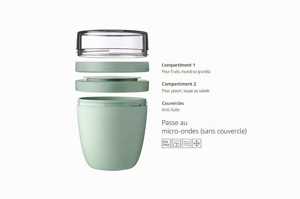 mepal-ellipse-mini-pot-d-jeuner-300-ml-bol-muesli-deux-compartiments-avec-couver image 2