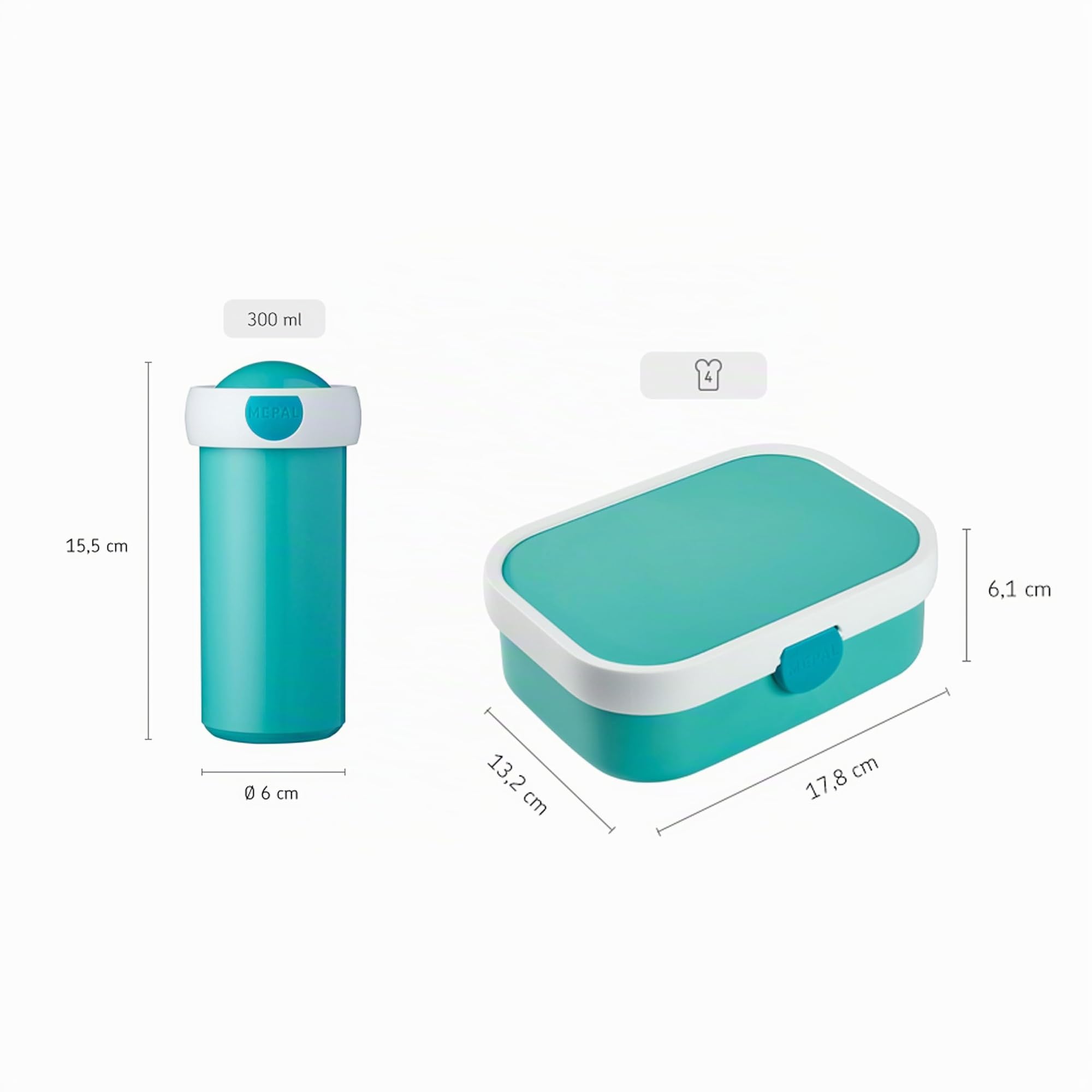 mepal-campus-set-d-jeuner-enfants-turquoise-gourde-tasse-300-ml-panier-repas-750 image 3