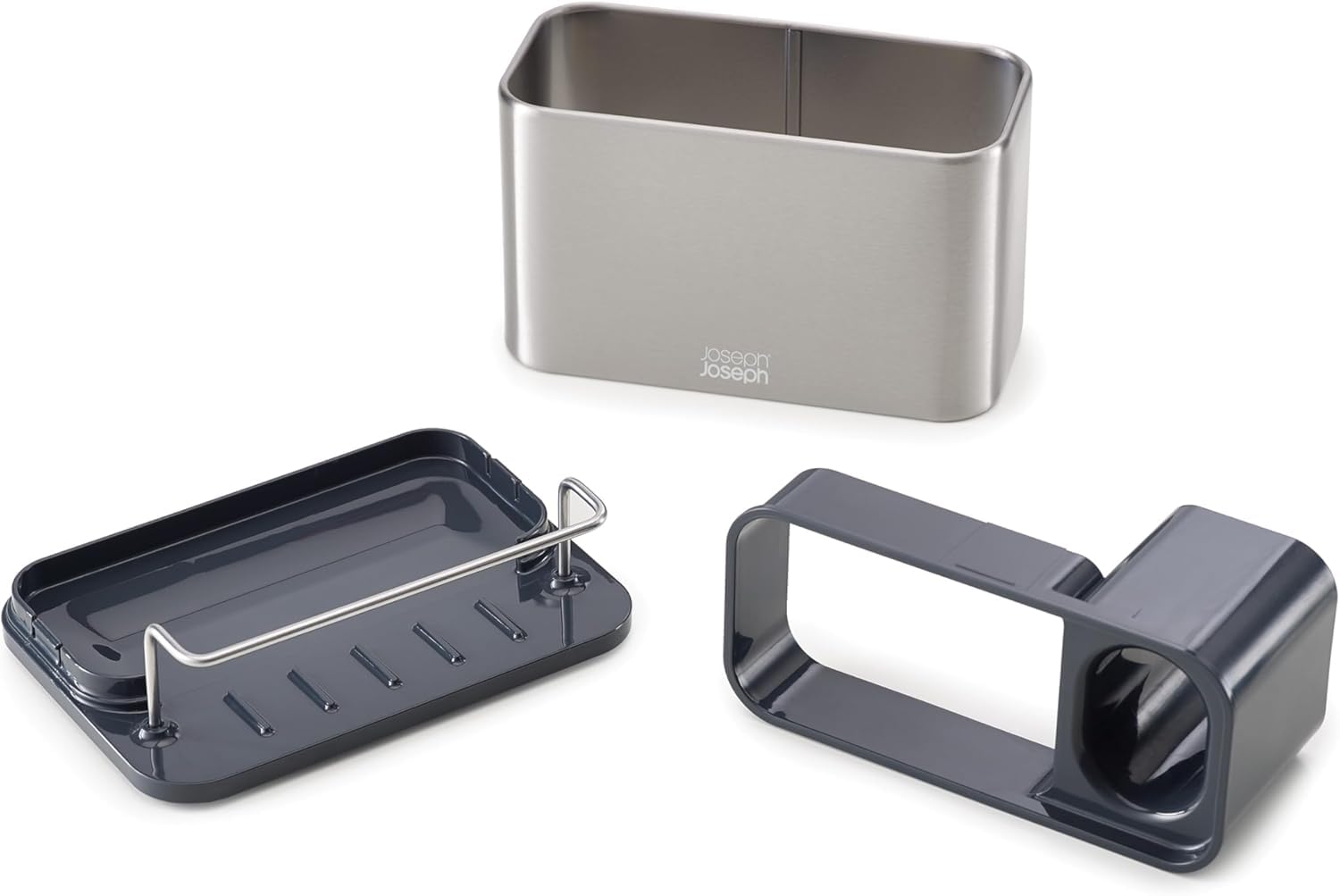 joseph-joseph-surface-organiseur-d-vier-en-acier-inoxydable-avec-porte-ponge-sup image 4