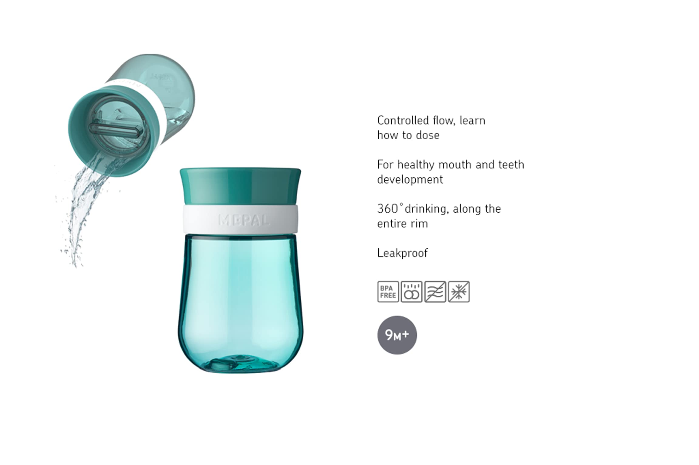 mepal-mio-gobelet-b-b-360-d-apprentissage-300-ml-tanche-sans-bpa-d-s-9-mois-moti image 2