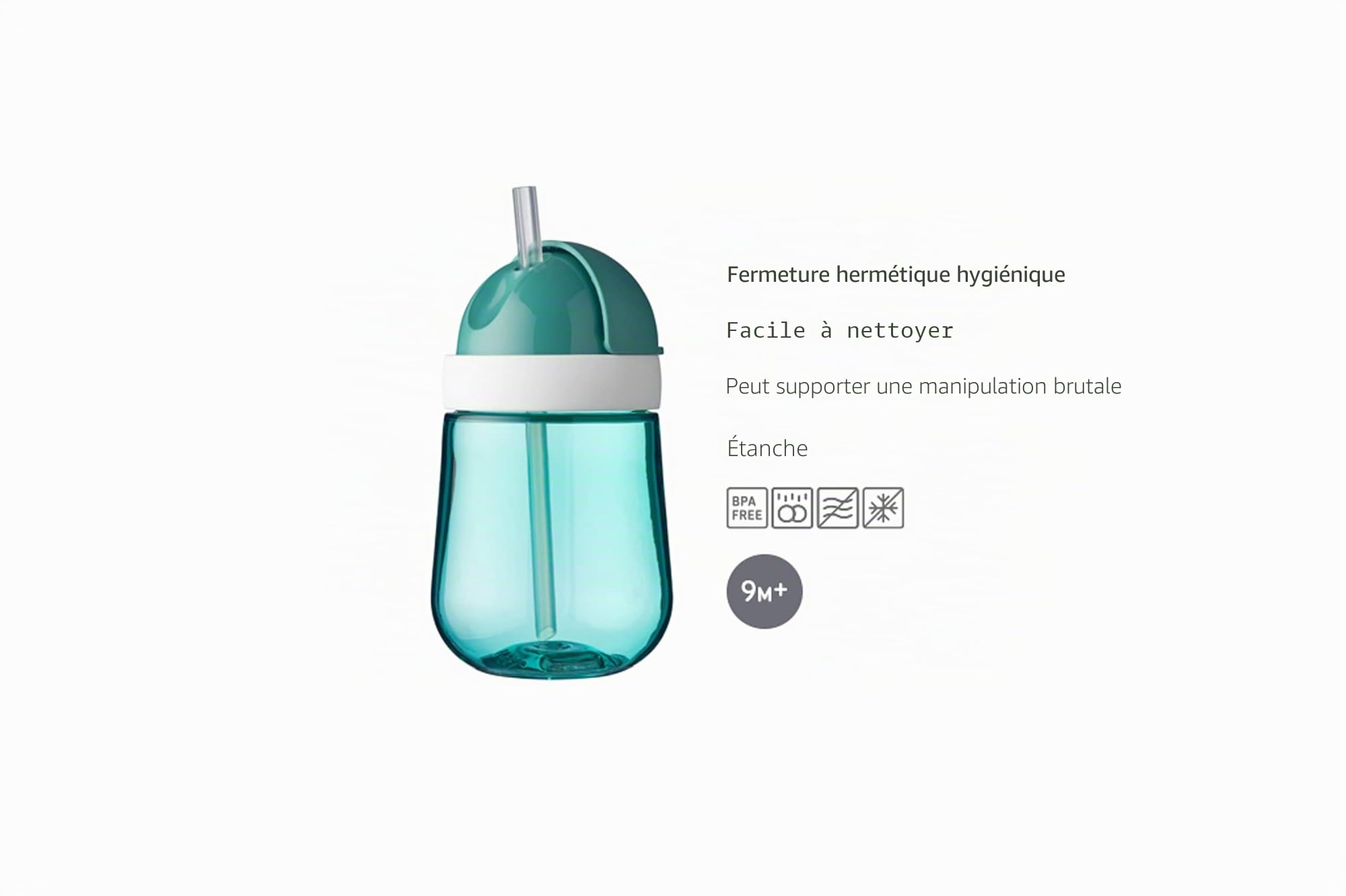 mepal-mio-gobelet-paille-b-b-300-ml-tanche-sans-bpa-d-s-9-mois-deep-turquoise image 2