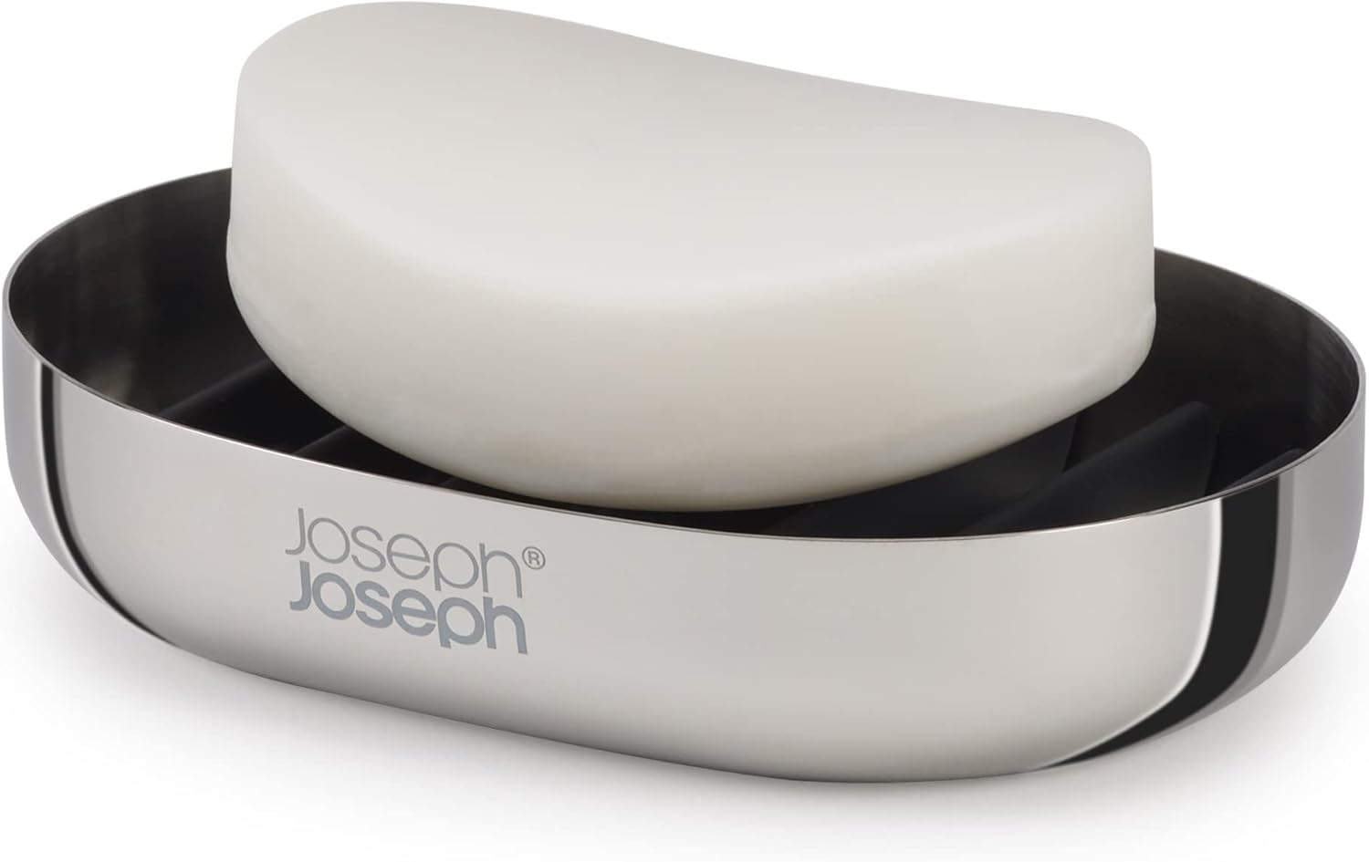 joseph-joseph-easystore-luxe-porte-savon-en-acier-inoxydable-avec-gouttoir-vidan image 1