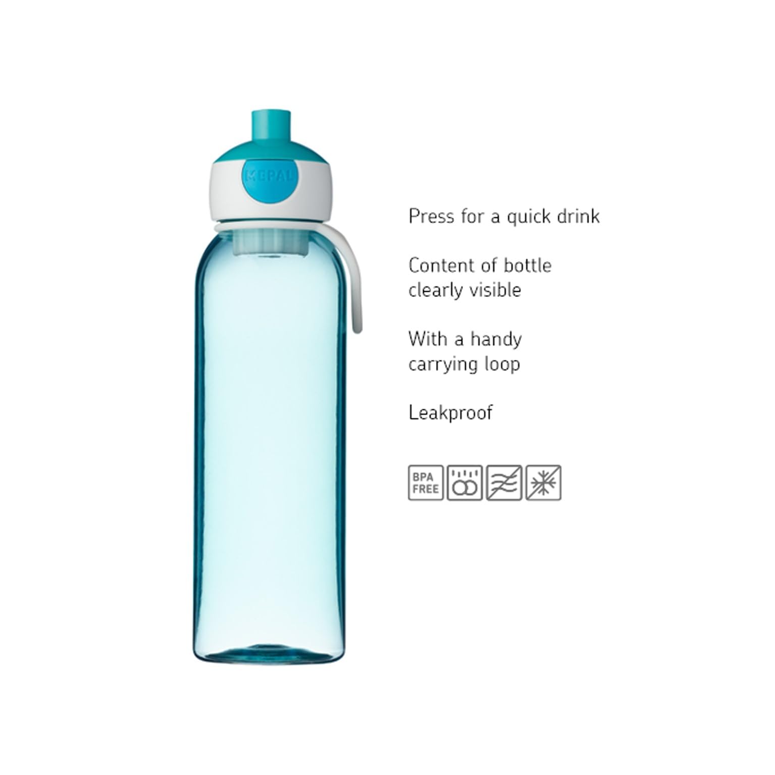 mepal-campus-500-ml-bouteille-pop-up-transparente-sans-bpa-vert-gourde-tanche-r- image 2