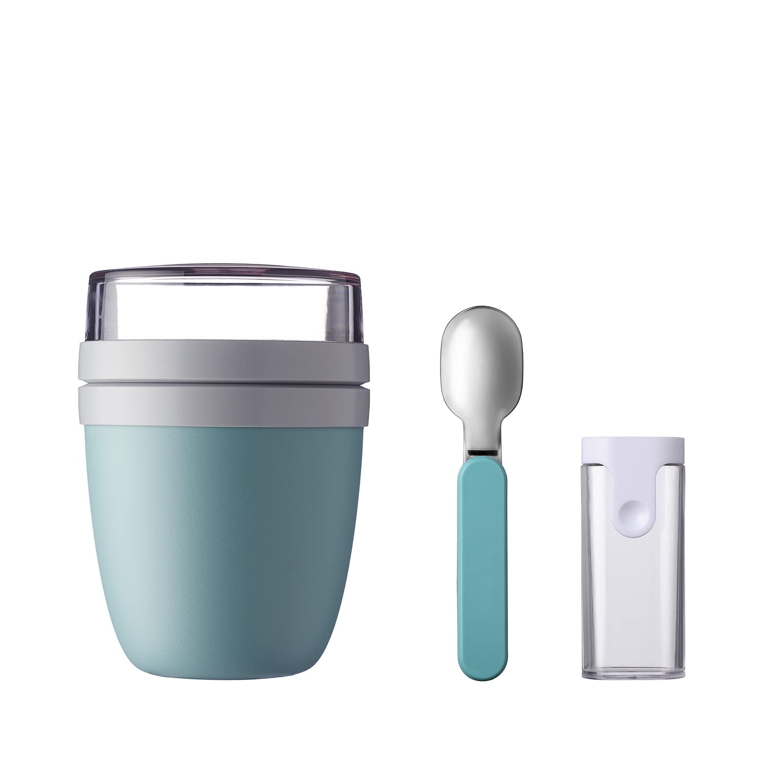 mepal-ellipse-set-panier-repas-cuill-re-pliante-nordic-green-bo-te-yaourt-muesli image 1