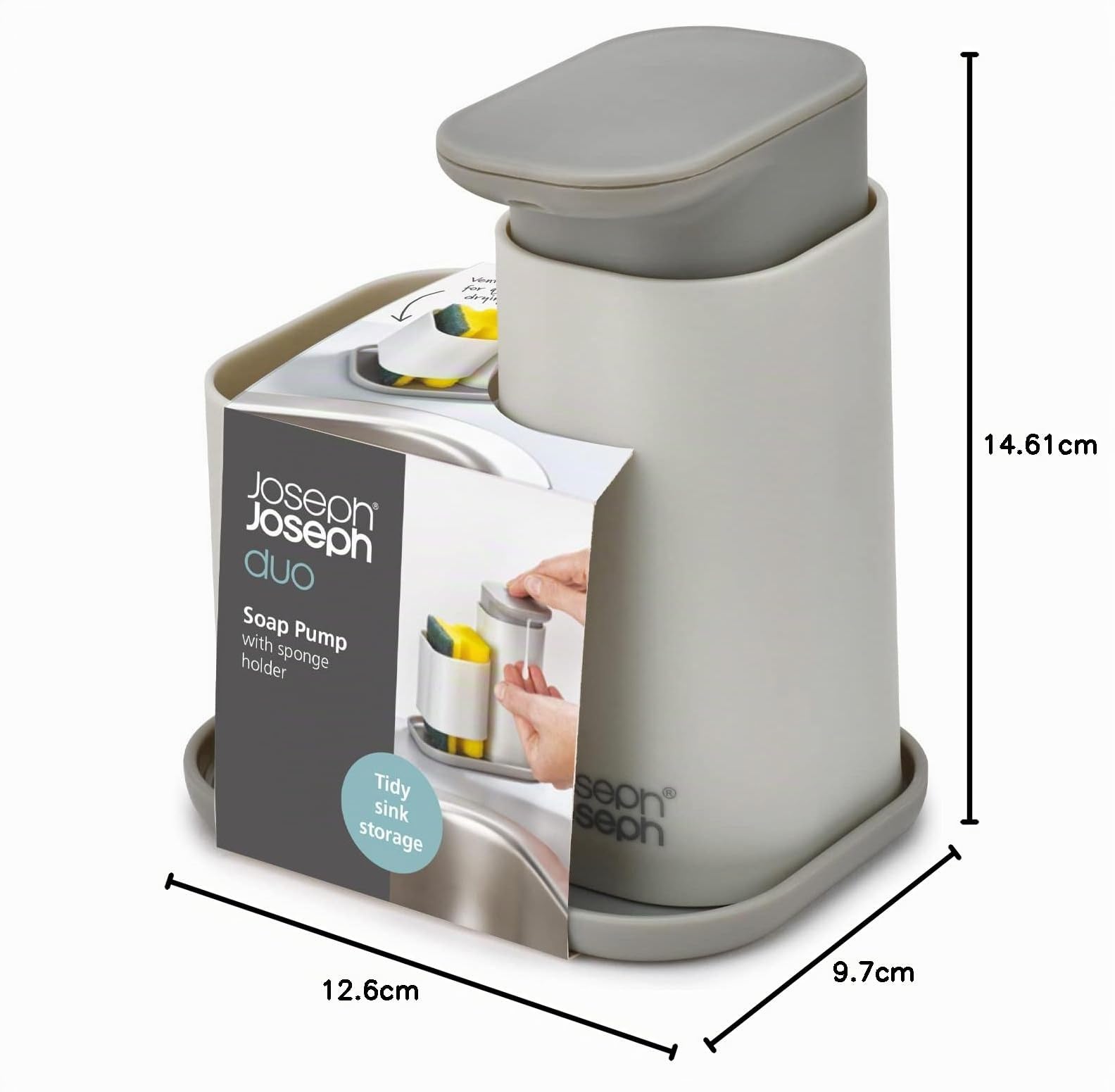 joseph-joseph-duo-distributeur-de-savon-avec-porte-ponge-ventil-pour-vier-de-cui image 3