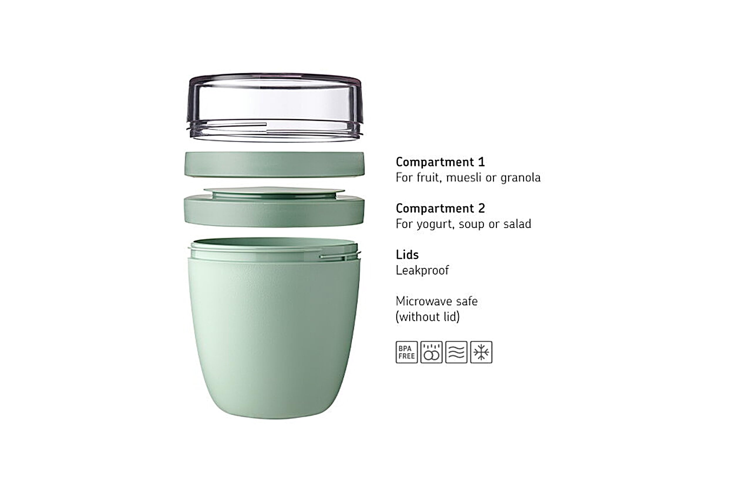mepal-ellipse-mini-lunchpot-yaourt-et-muesli-300-ml-120-ml-avec-compartiments-s- image 3