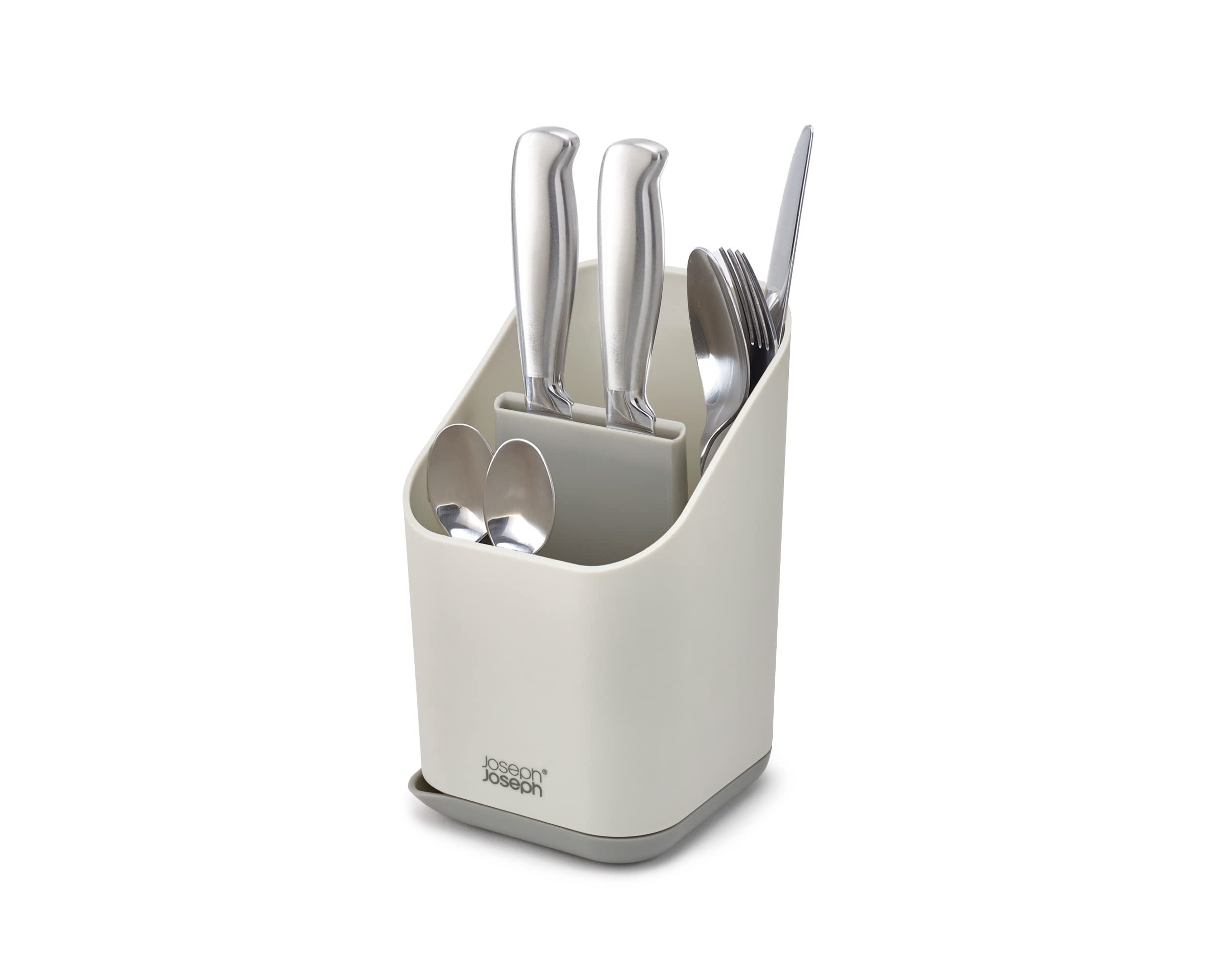 joseph-joseph-duo-gouttoir-couverts-pour-vier-avec-fente-couteaux-gris image 1