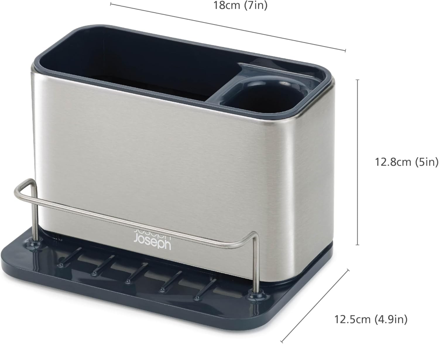 joseph-joseph-surface-organiseur-d-vier-en-acier-inoxydable-avec-porte-ponge-sup image 2