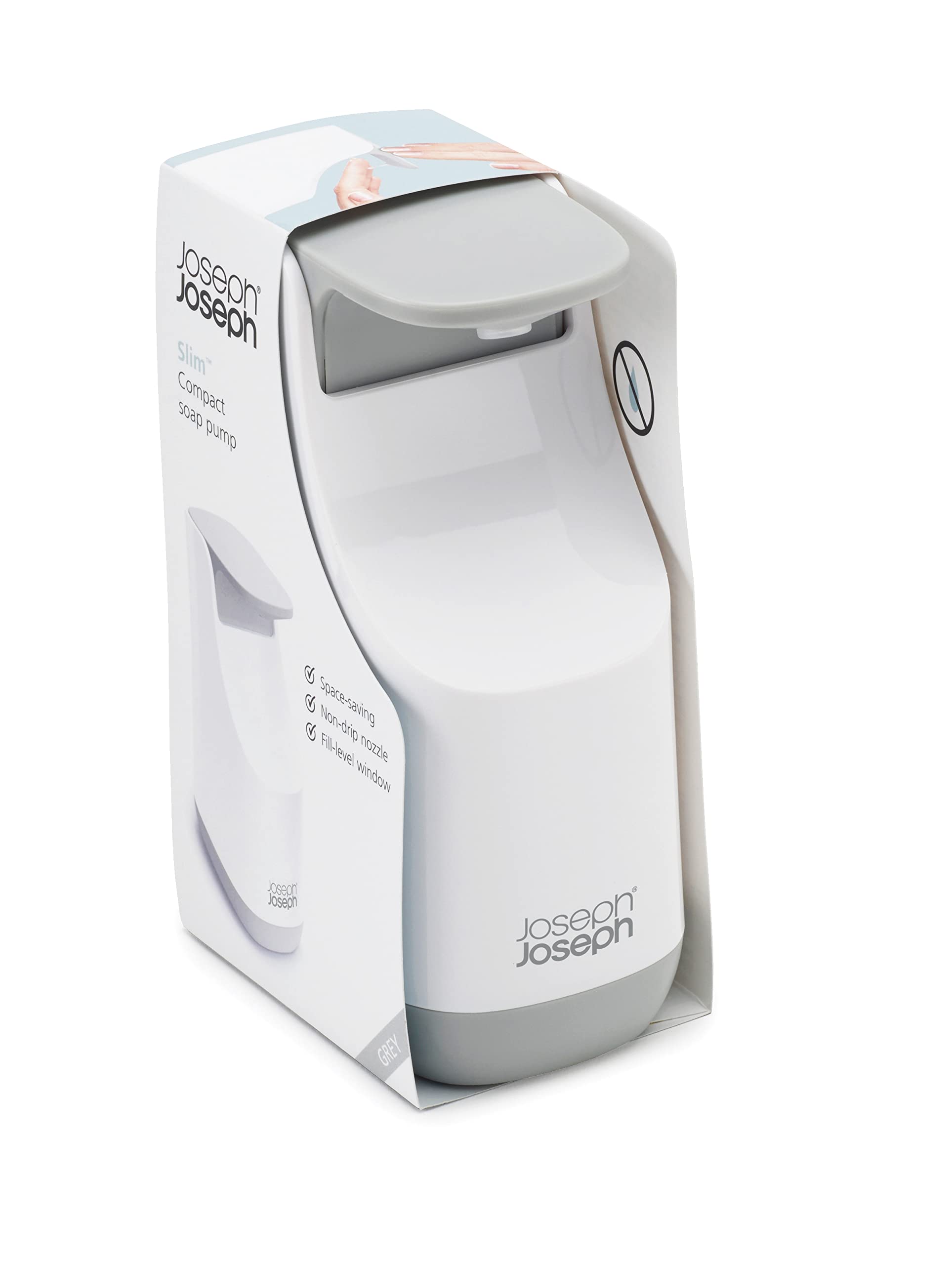 joseph-joseph-distributeur-de-savon-slim-compact-350-ml-pompe-salle-de-bain-peu- image 4