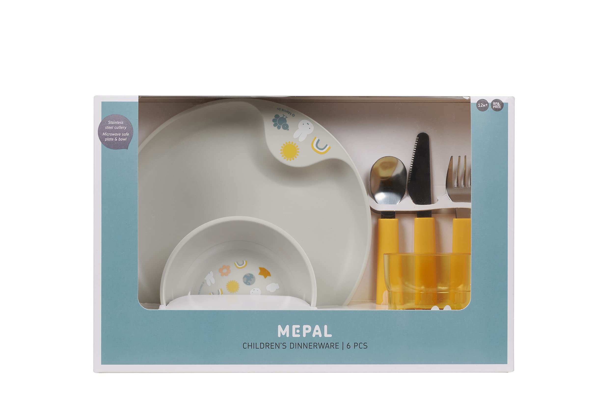 mepal-mio-ensemble-vaisselle-enfant-6-pi-ces-miffy-explore-couverts-verre-assiet image 2
