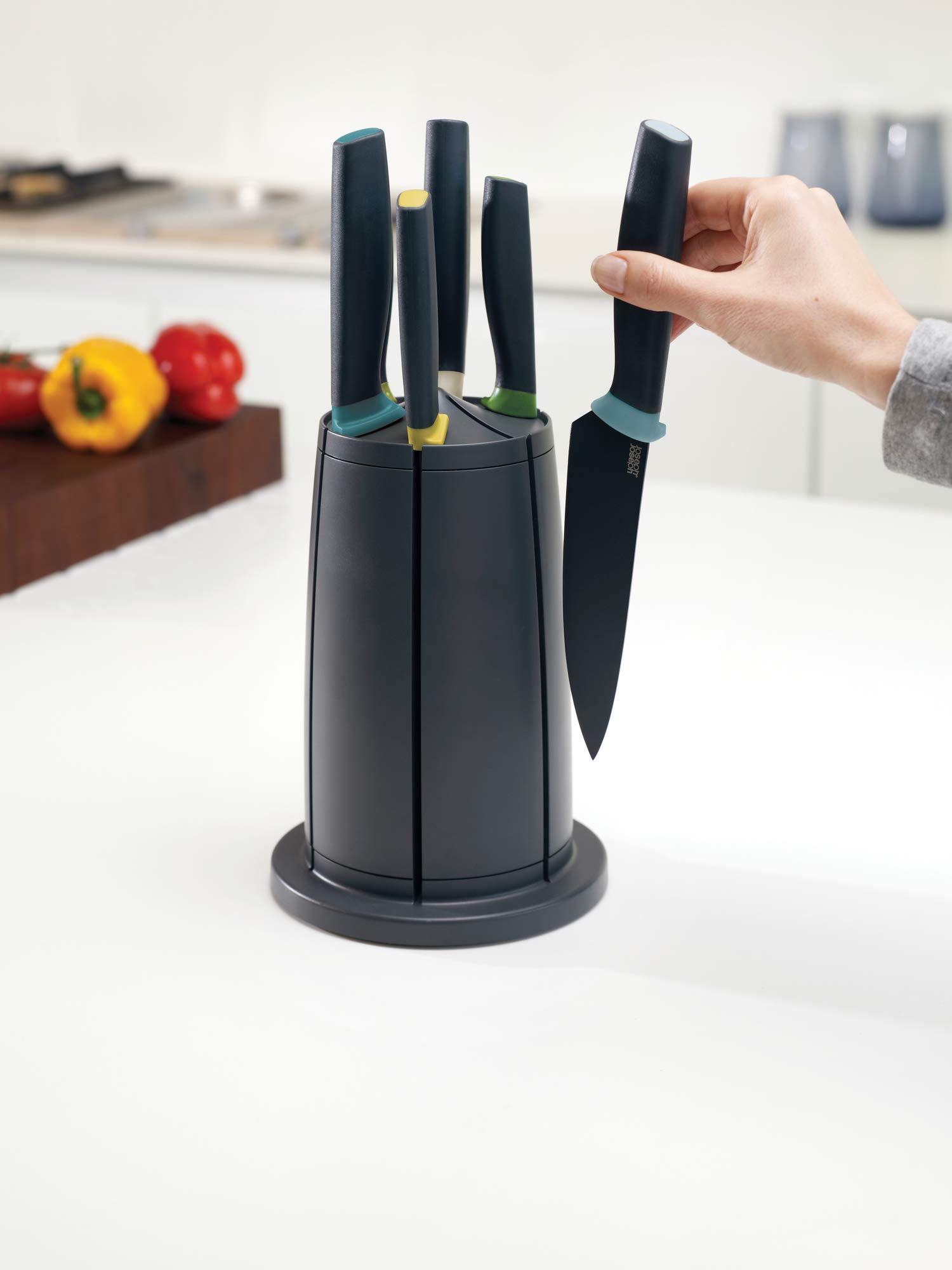 joseph-joseph-elevate-set-de-couteaux-inox-avec-bloc-antid-rapant-5-pi-ces-opale image 4