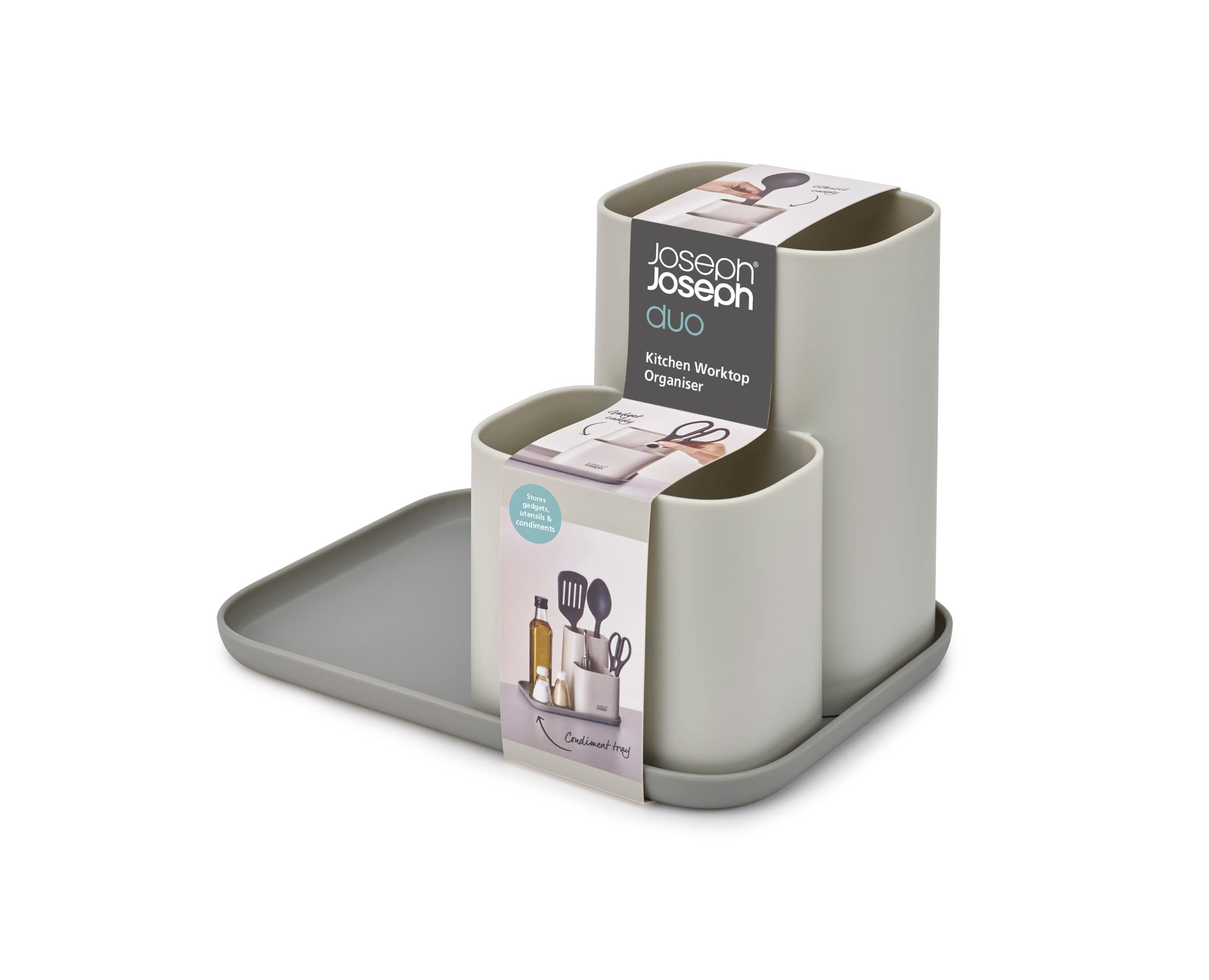 joseph-joseph-duo-organisateur-de-plan-de-travail-gris-pour-ustensiles-gadgets-e image 2