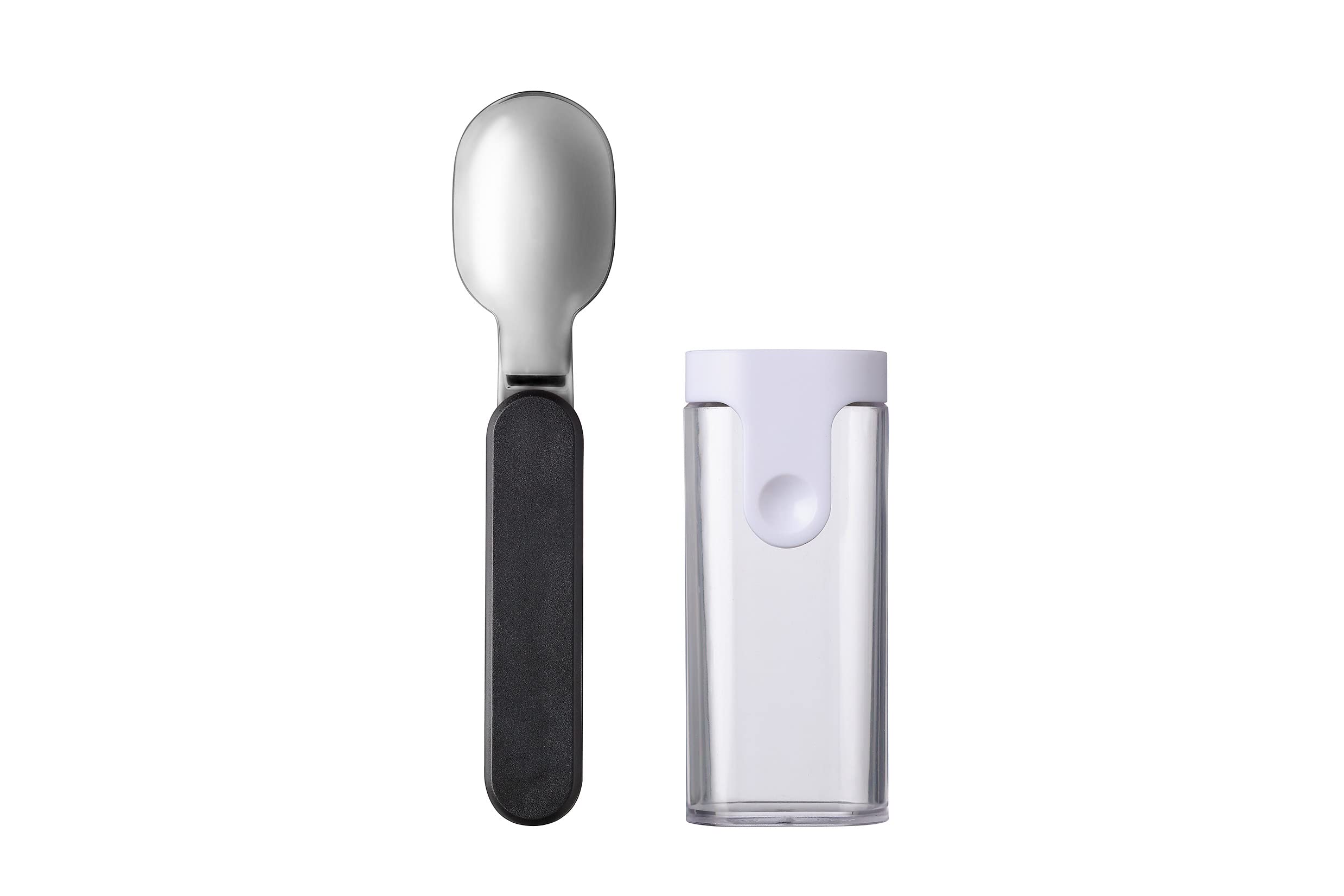 mepal-ellipse-cuill-re-pliante-de-voyage-en-acier-inoxydable-avec-tui-nordic-bla image 1