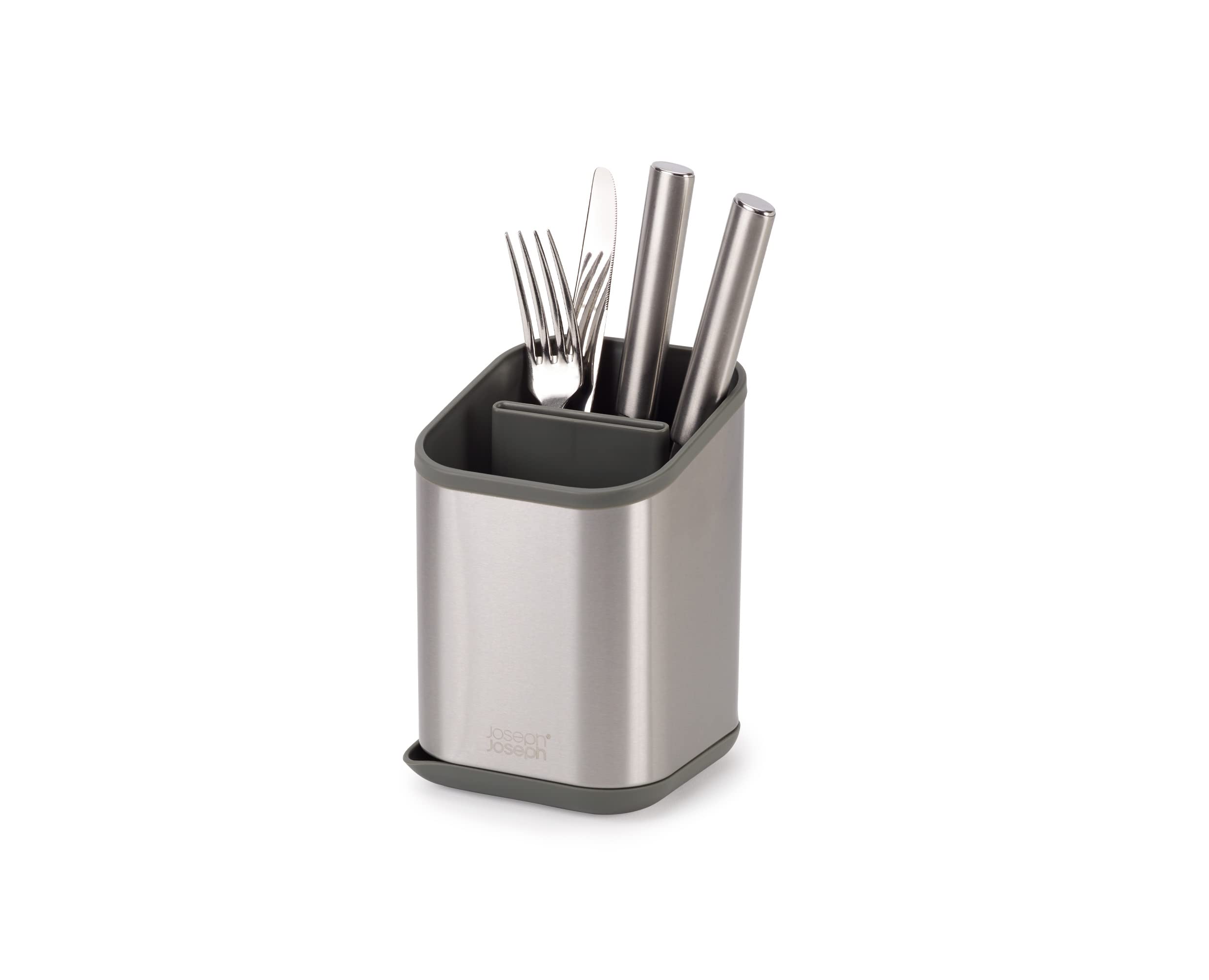 joseph-joseph-duo-gouttoir-couverts-pour-vier-avec-fente-couteaux-gris image 7