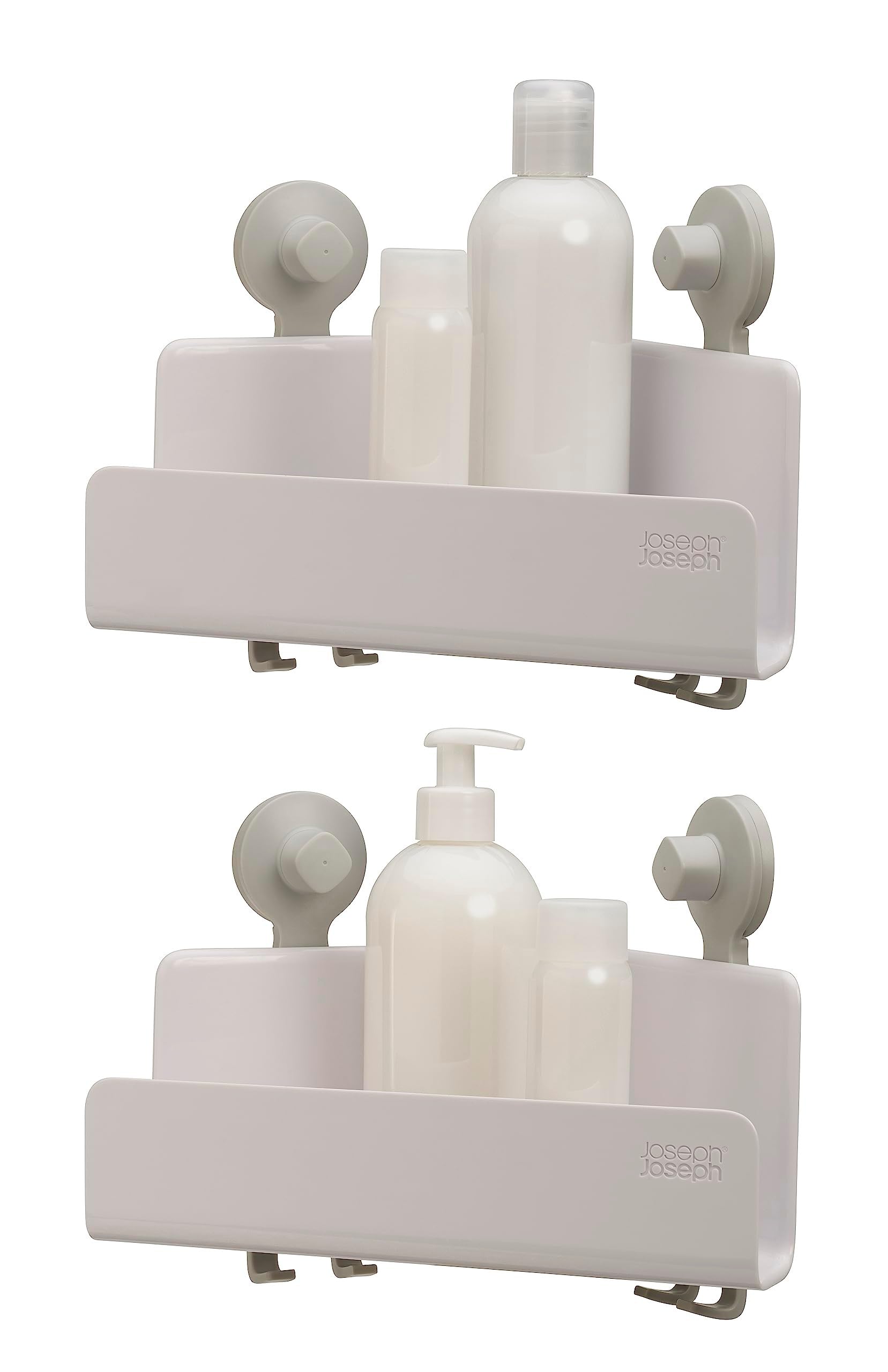 joseph-joseph-easystore-lot-de-2-paniers-de-douche-d-angle-auto-drainants-blancs image 2