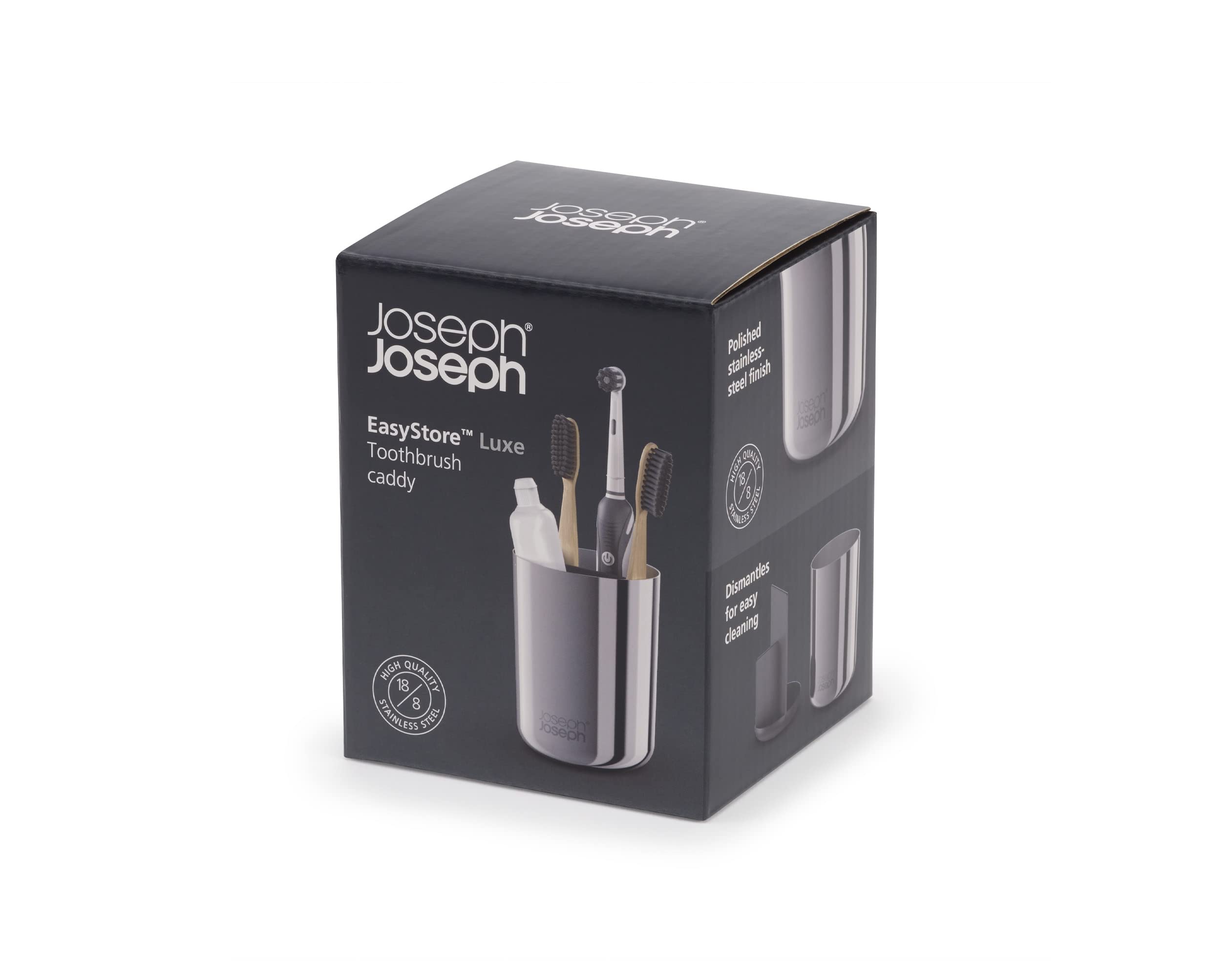 joseph-joseph-easystore-porte-brosse-dents-acier-inoxydable-poli-rangement-salle image 4